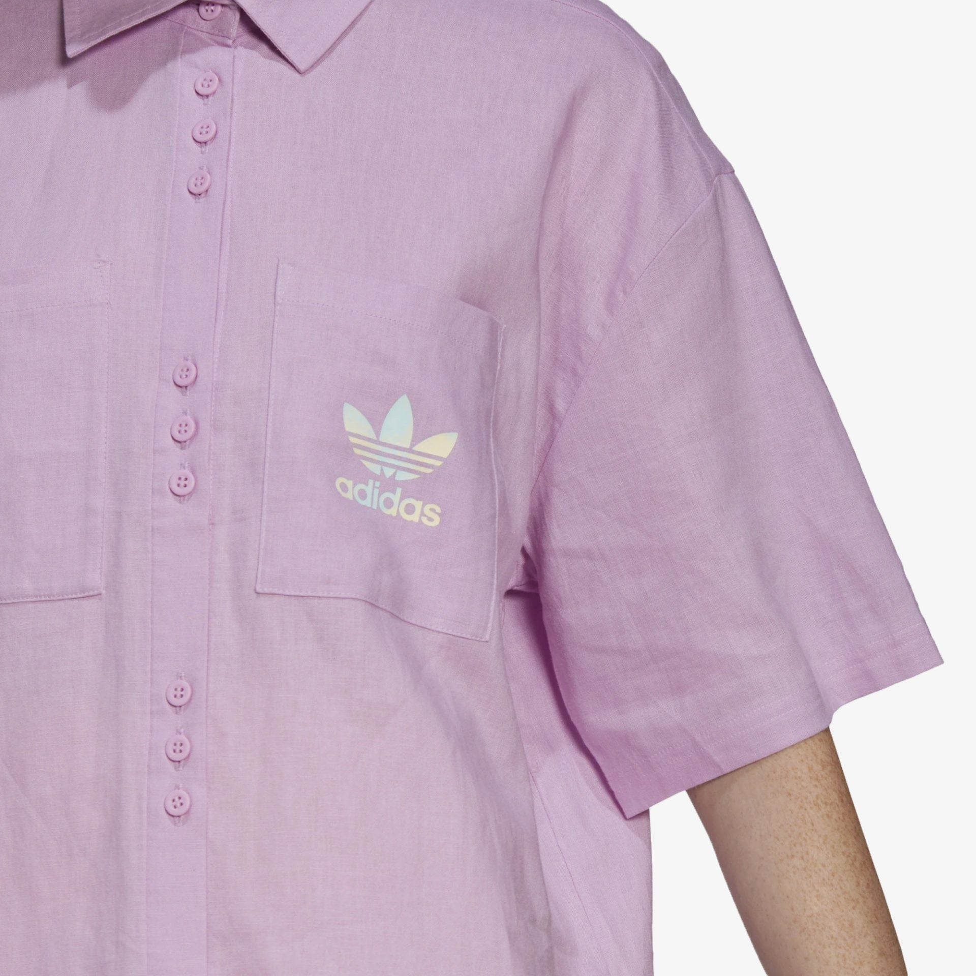 Linen shirt bliss – Adidas Originals | LINEN SHIRT { BLISS LILAC