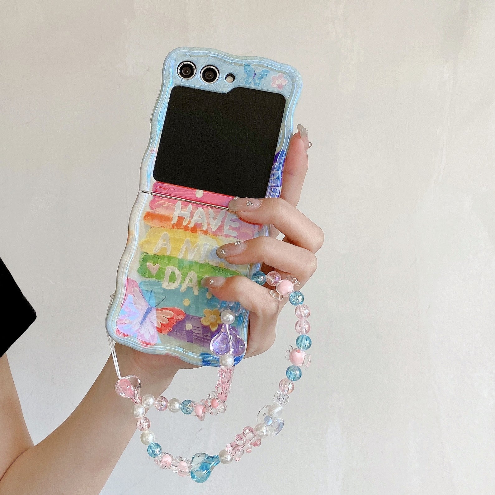 Peeperly Whimsical Monarch Rainbow Case with Charm - Samsung