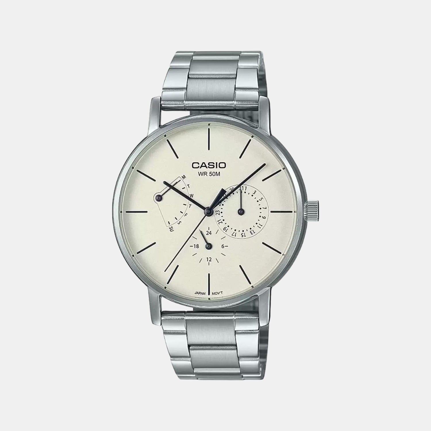 Casio Enticer Men Quartz Silver Dial Chronograph Stainless Steel Watch A1840