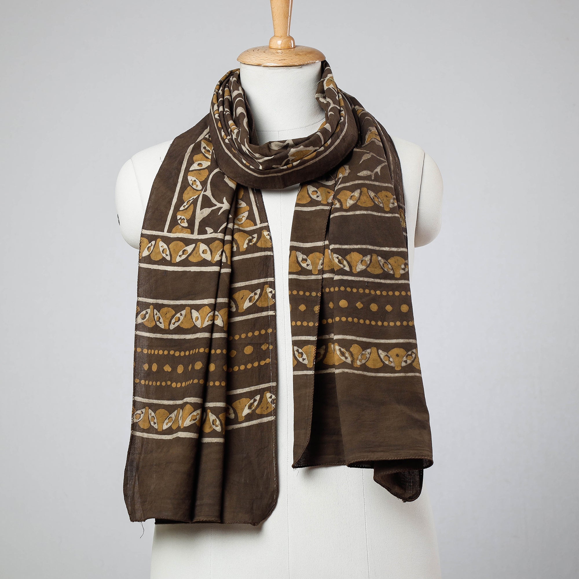 HAVELI CHRONICLES Brown - Akola Block Printed Cotton Stole