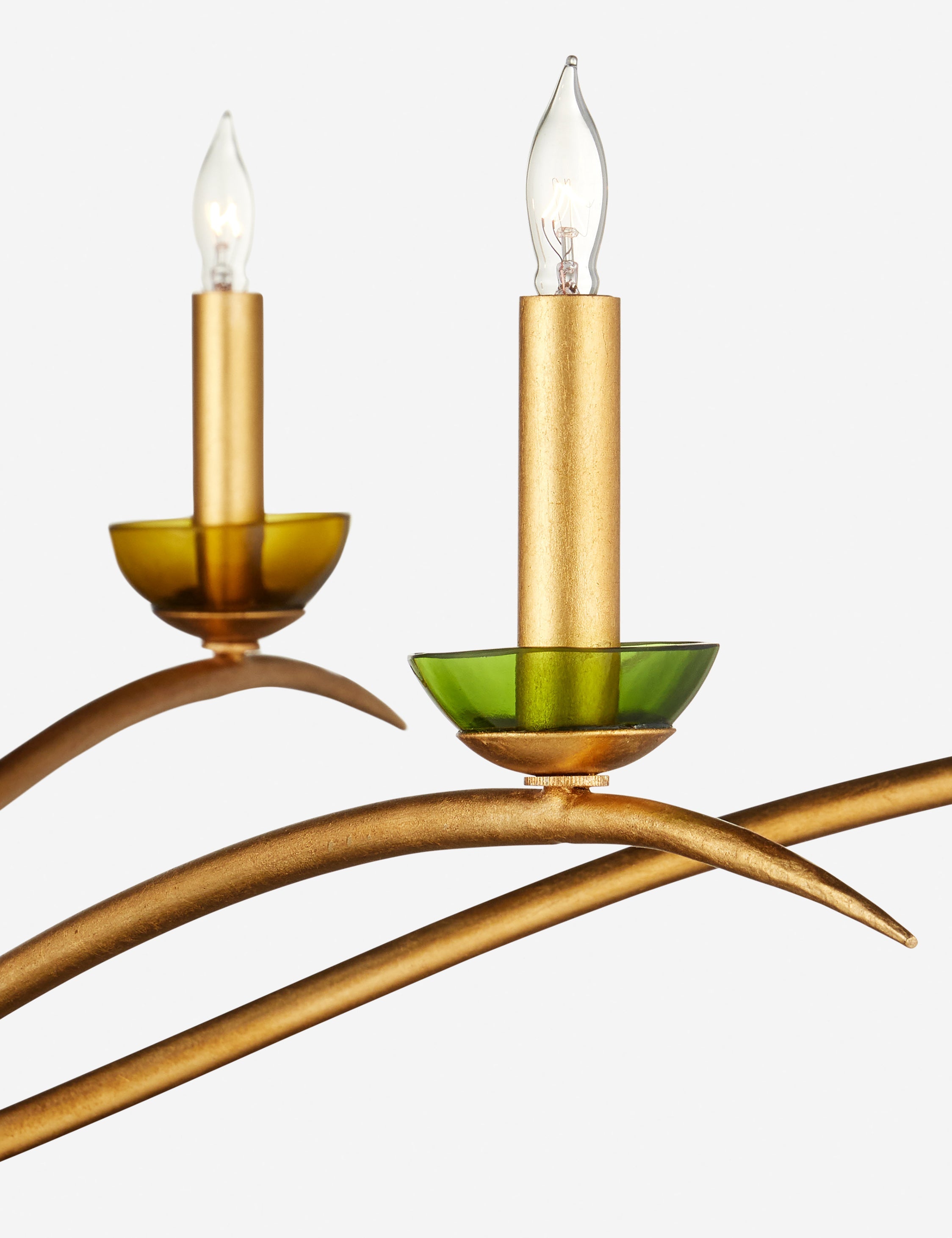 Lulu and Georgia Vivaan Chandelier – Gold Leaf and Green - view 2