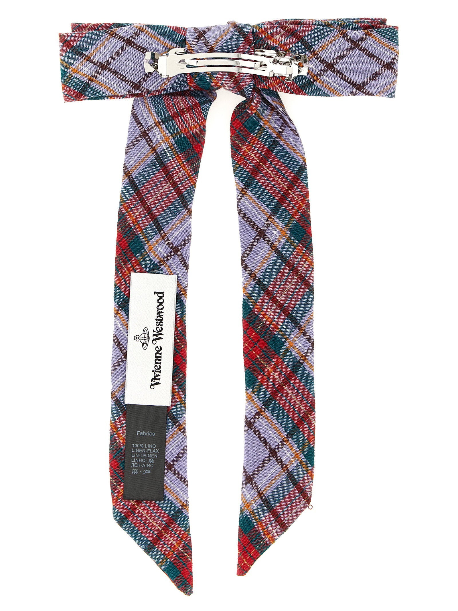 Vivienne Westwood Rtw Tartan Hair Clip – 100% linen - view 2