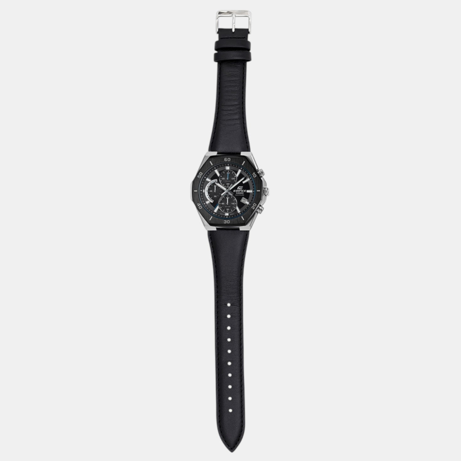 Casio Edifice Men Quartz Black Dial Analog Leather Watch ED645 - view 5
