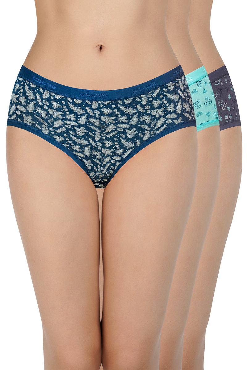 Amante Print Low Rise Hipster Panties (Pack of 3)