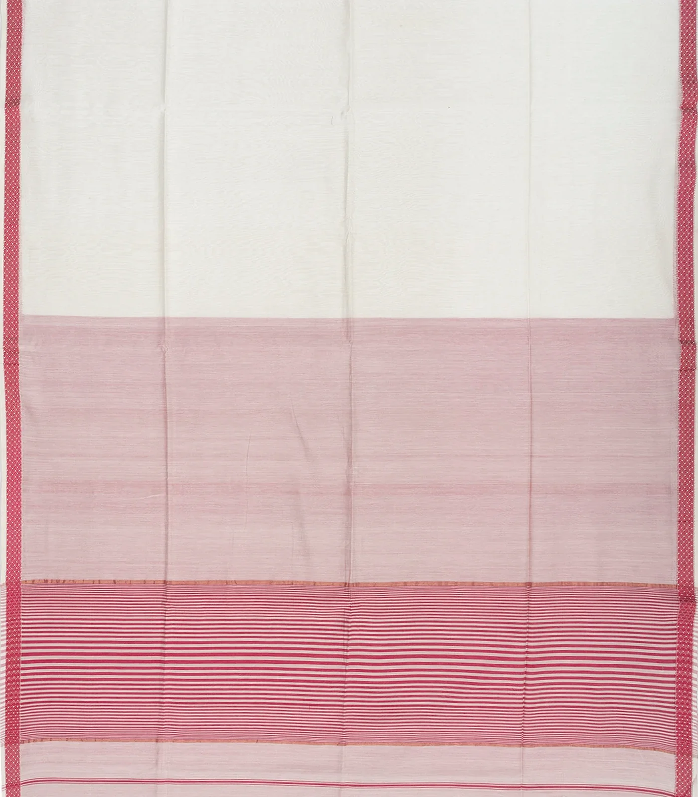 RmKV Off White Handloom Silk Cotton Saree With Stripes Pallu-Off White - view 2