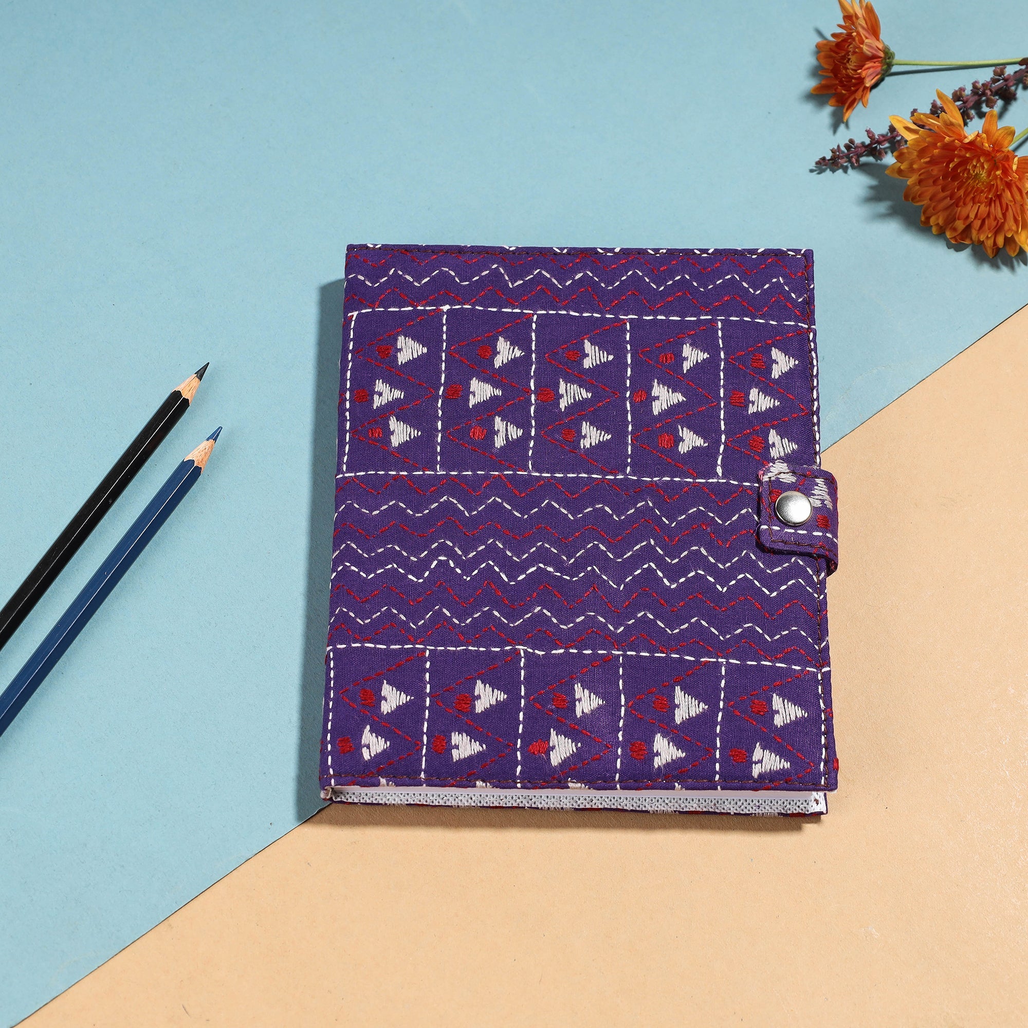 ASALKAAR Bengal Kantha Work Handcrafted Notepad (7 x 6 in)