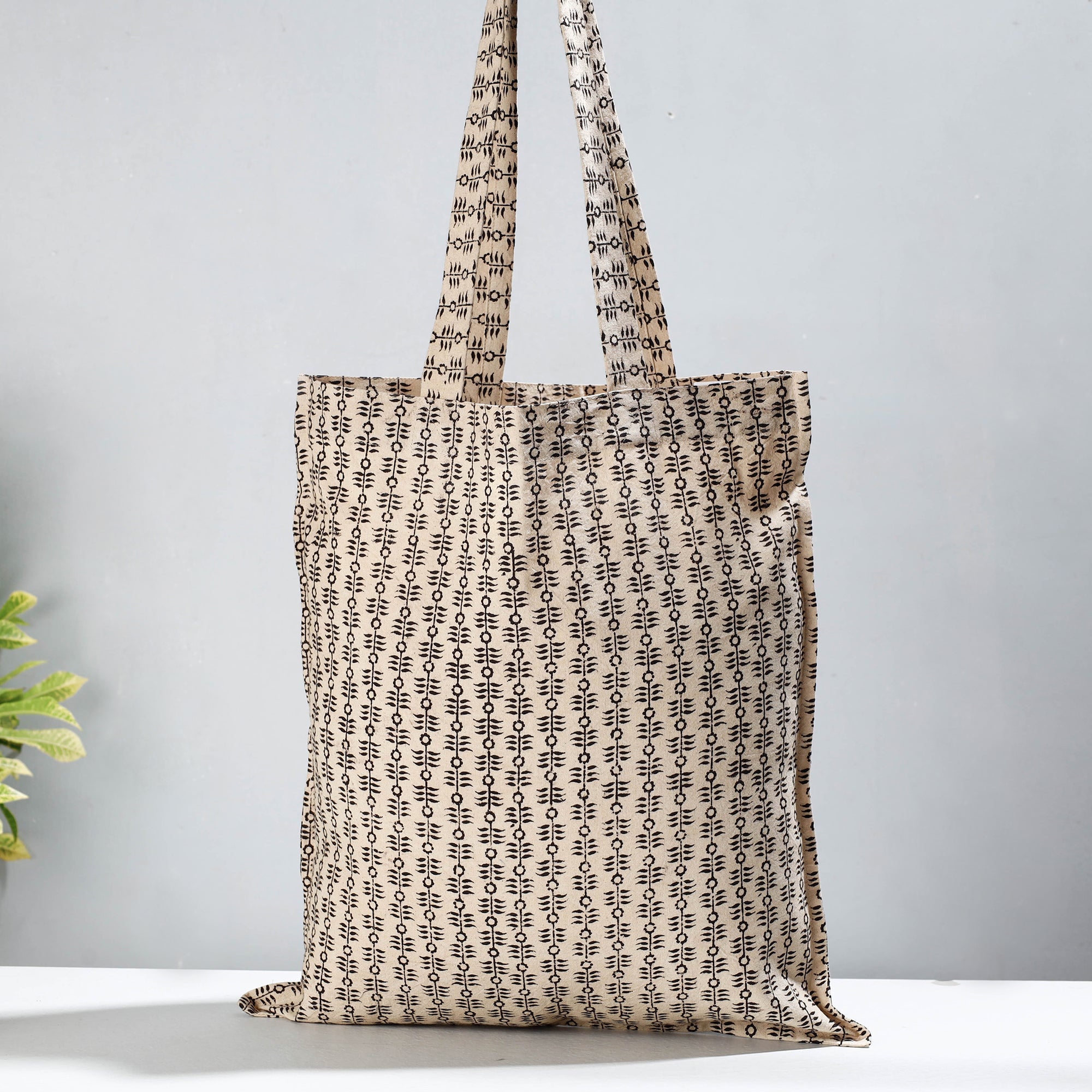 PITCHUKA SRINIVAS KALAMKARI PEDANA Beige - Pedana Kalamkari Block Printed Cotton Shopping Bag
