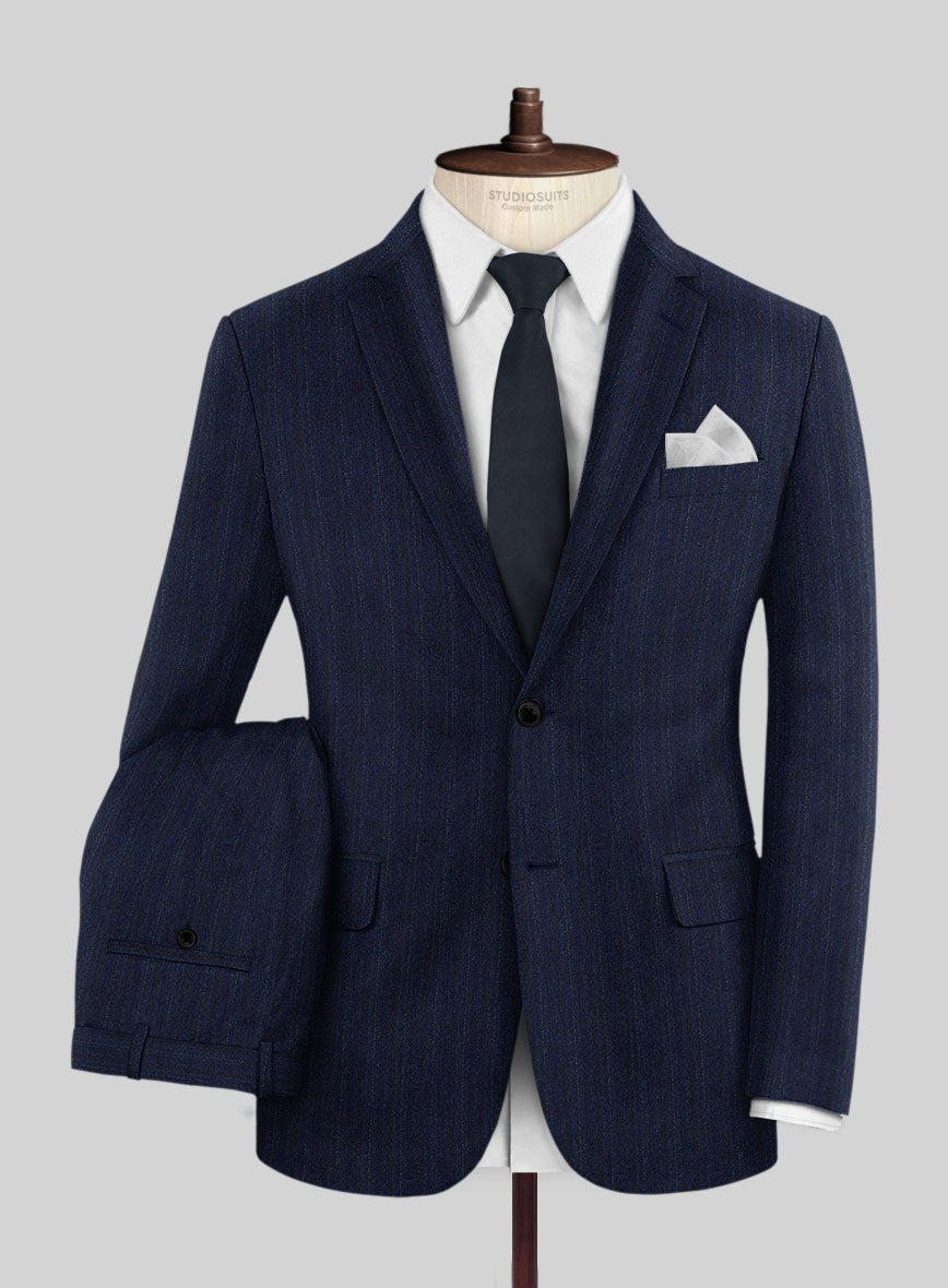 StudioSuits Reda Liora Blue Stripe Wool Suit