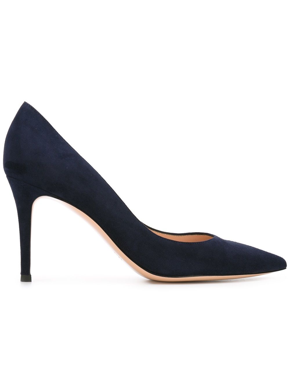 Gianvito Rossi With Heel NAVY – 100% SUEDE LEATHE