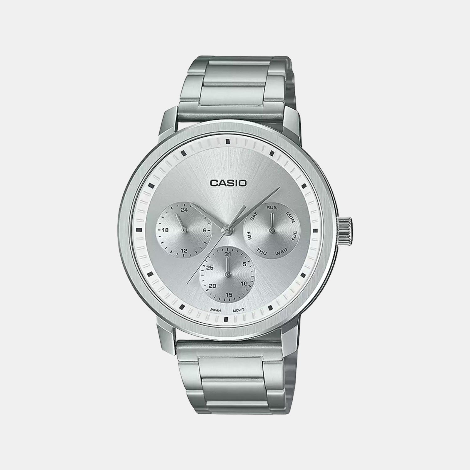 Casio Enticer Men Quartz Silver Dial Chronograph Stainless Steel Watch A1935