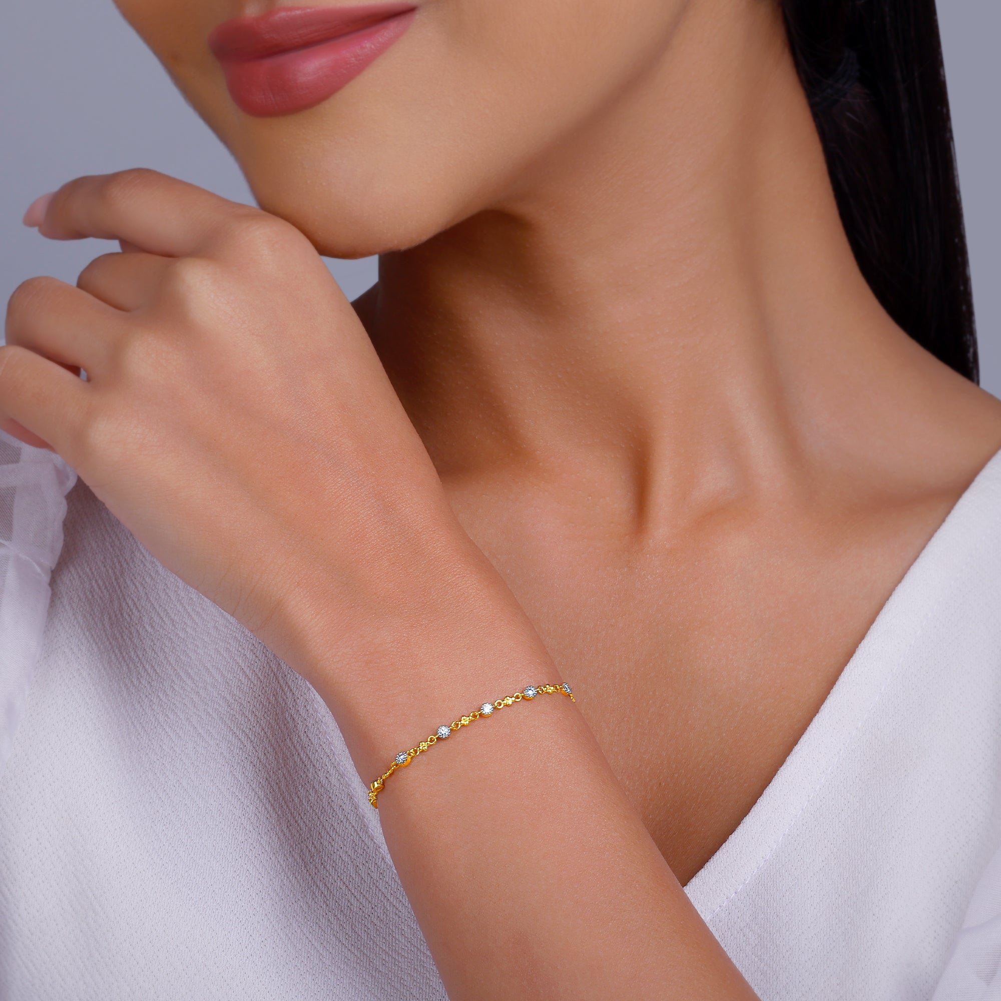 GIVA Jewellery Gold Celestial Diamond Bracelet - view 3