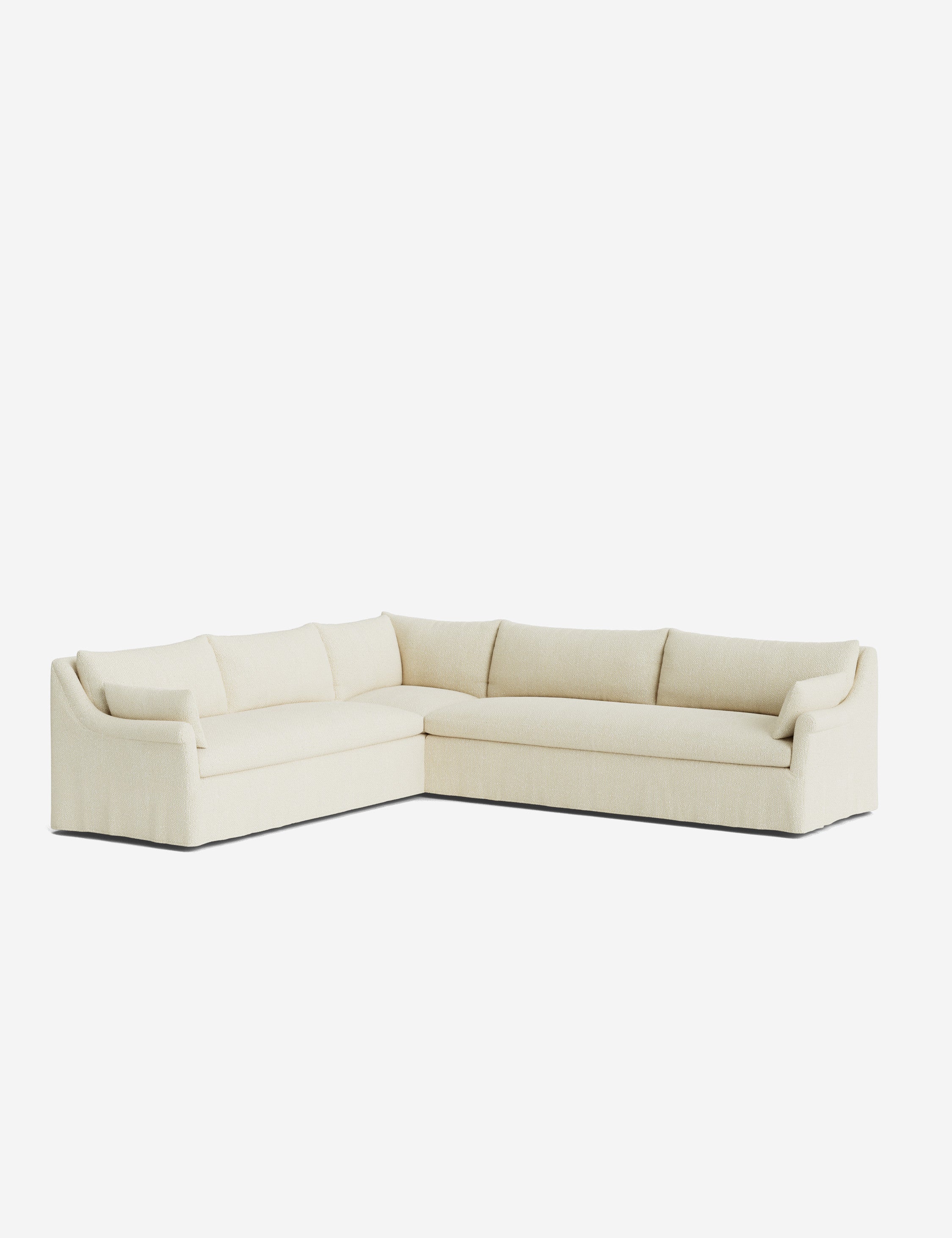 Lulu and Georgia Portola Rolled Arm Slipcover Corner Sectional Sofa - view 130