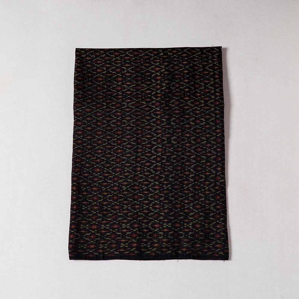SOUTH KARGHA Black - Pochampally Ikat Weave Raw Silk Precut Fabric (1.3 meter)