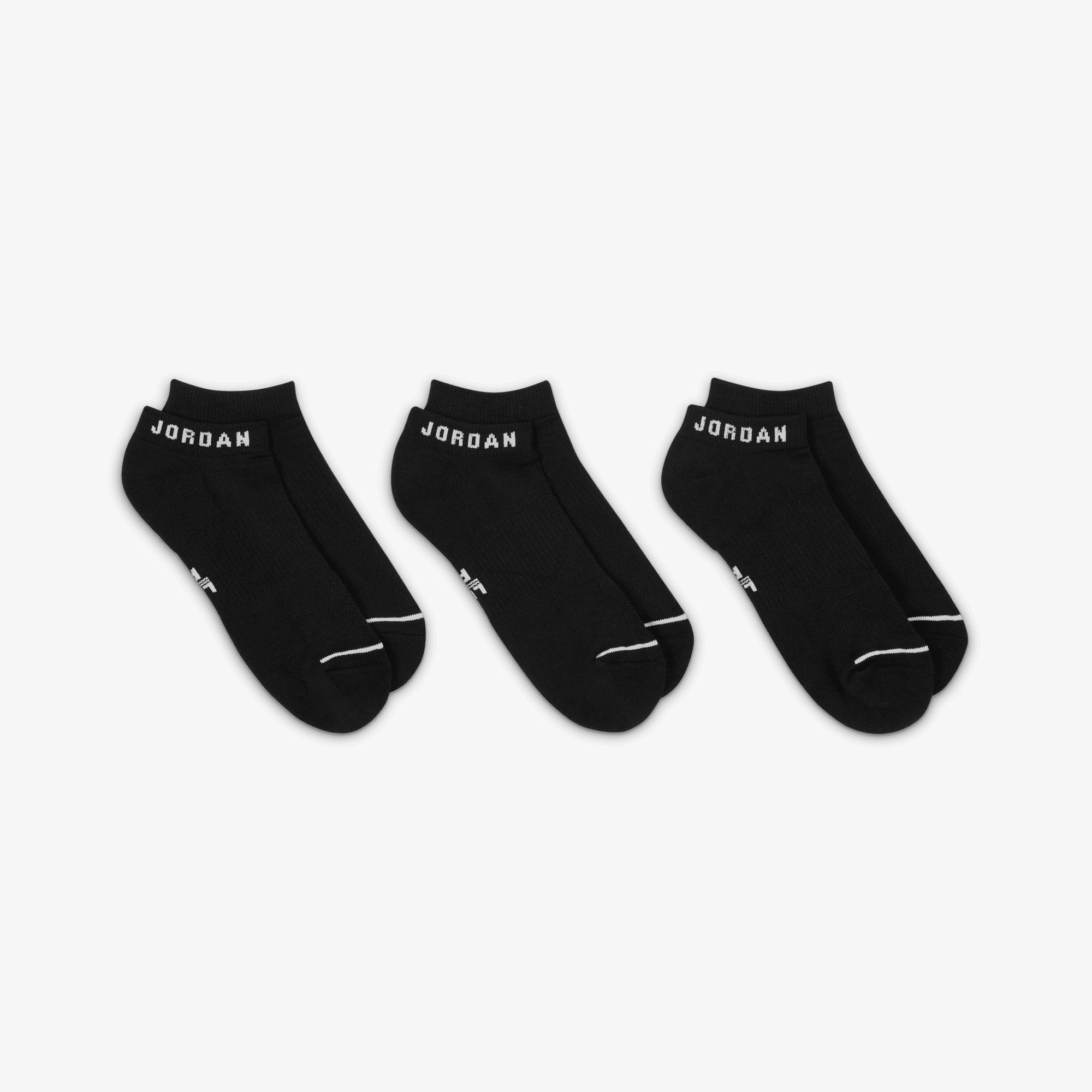 Jordan | EVERYDAY NO-SHOW SOCKS (3 PAIRS) { BLACK/WHITE - view 2