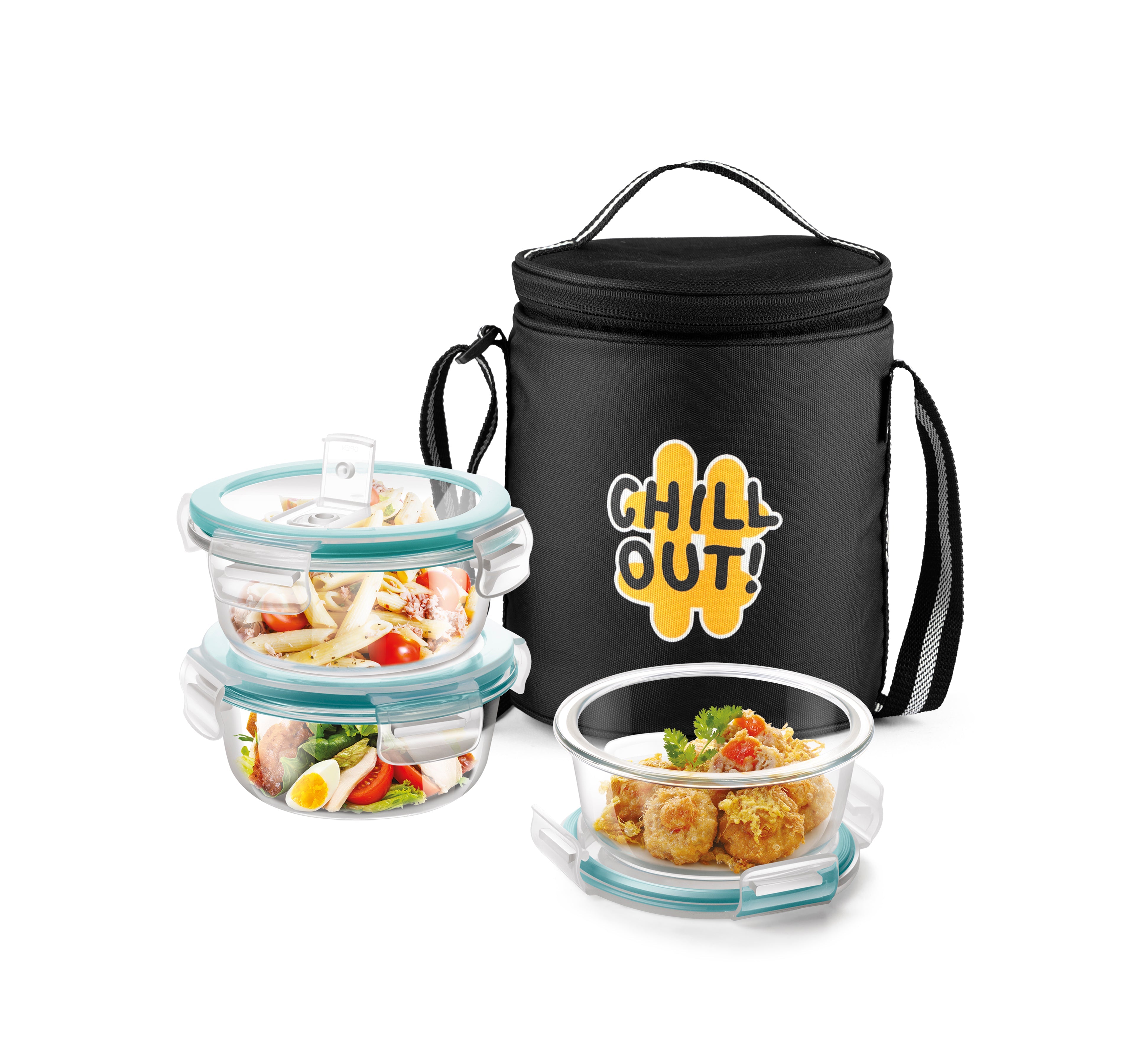 "Chillout" - Glass Tiffin with Printed Jacket (Milton) - view 2
