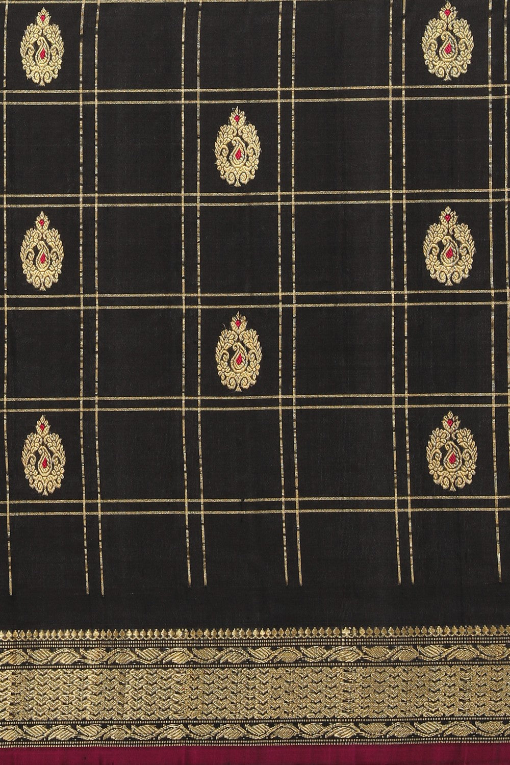 Kalanjali Gadwal Silk Off-White Saree – Women's - view 3