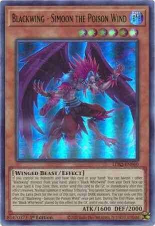 Yu-Gi-Oh! Blackwing - Simoon the Poison Wind (Green) - LDS2-EN040 - Ultra Rare - 1st Edition