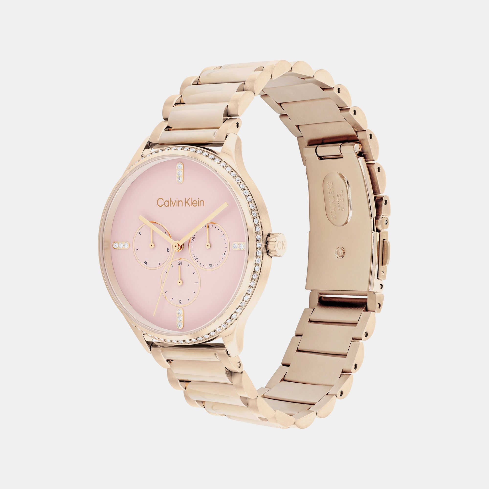 Calvin Klein Ck Dress Women Quartz Pink Dial Multi-Function Stainless Steel Watch 25200370 - view 2