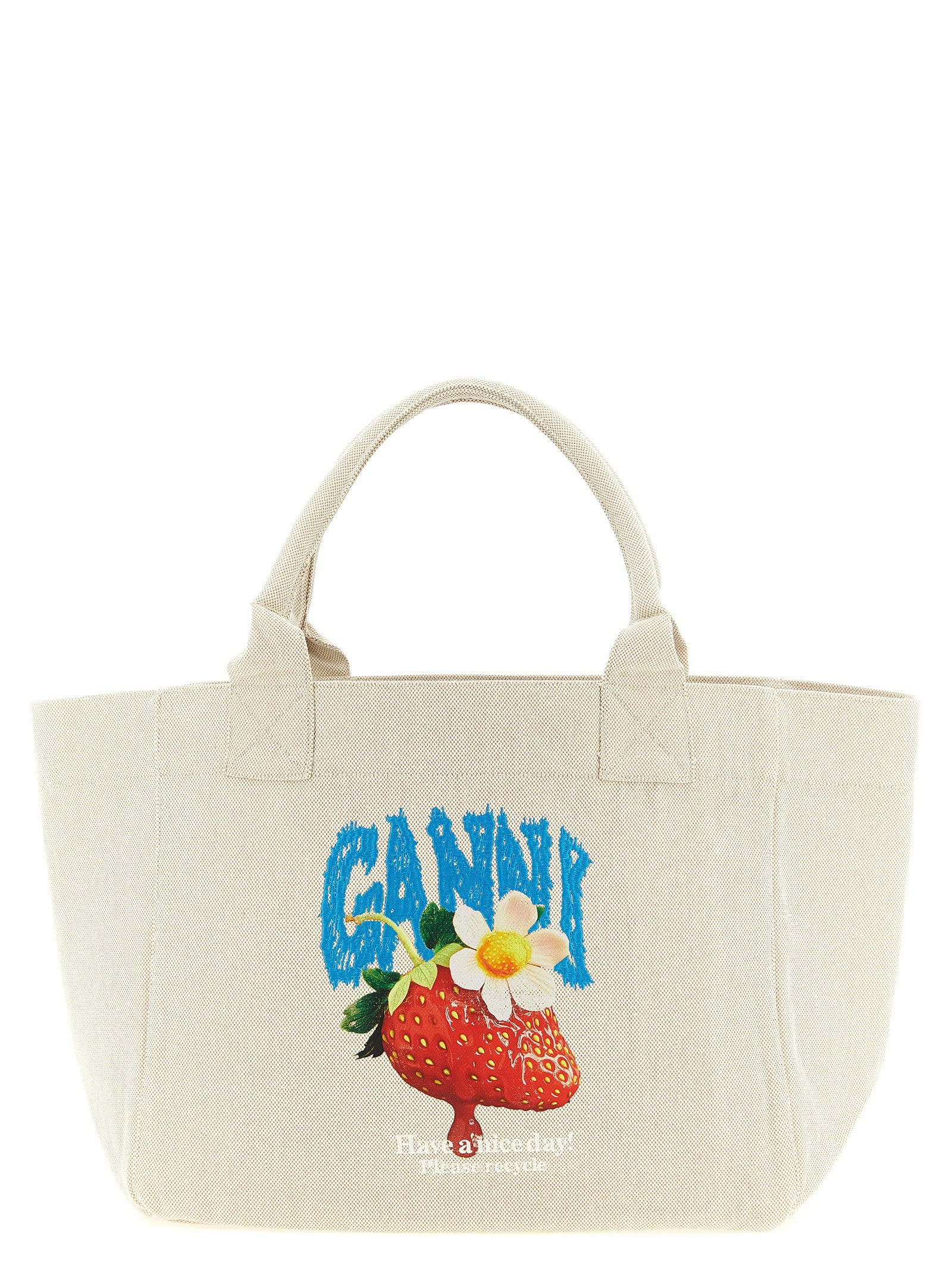 Ganni Medium Strawberry Shopping Bag – 100% recycled cotton