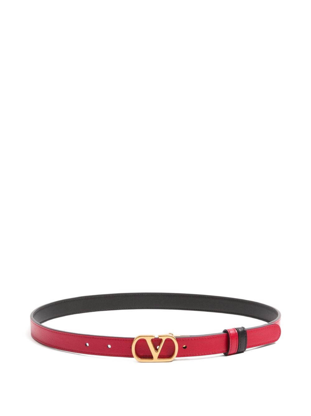 Valentino Garavani-VLogo Signature Reversible Belt in Shiny Calfskin 30mm - view 3