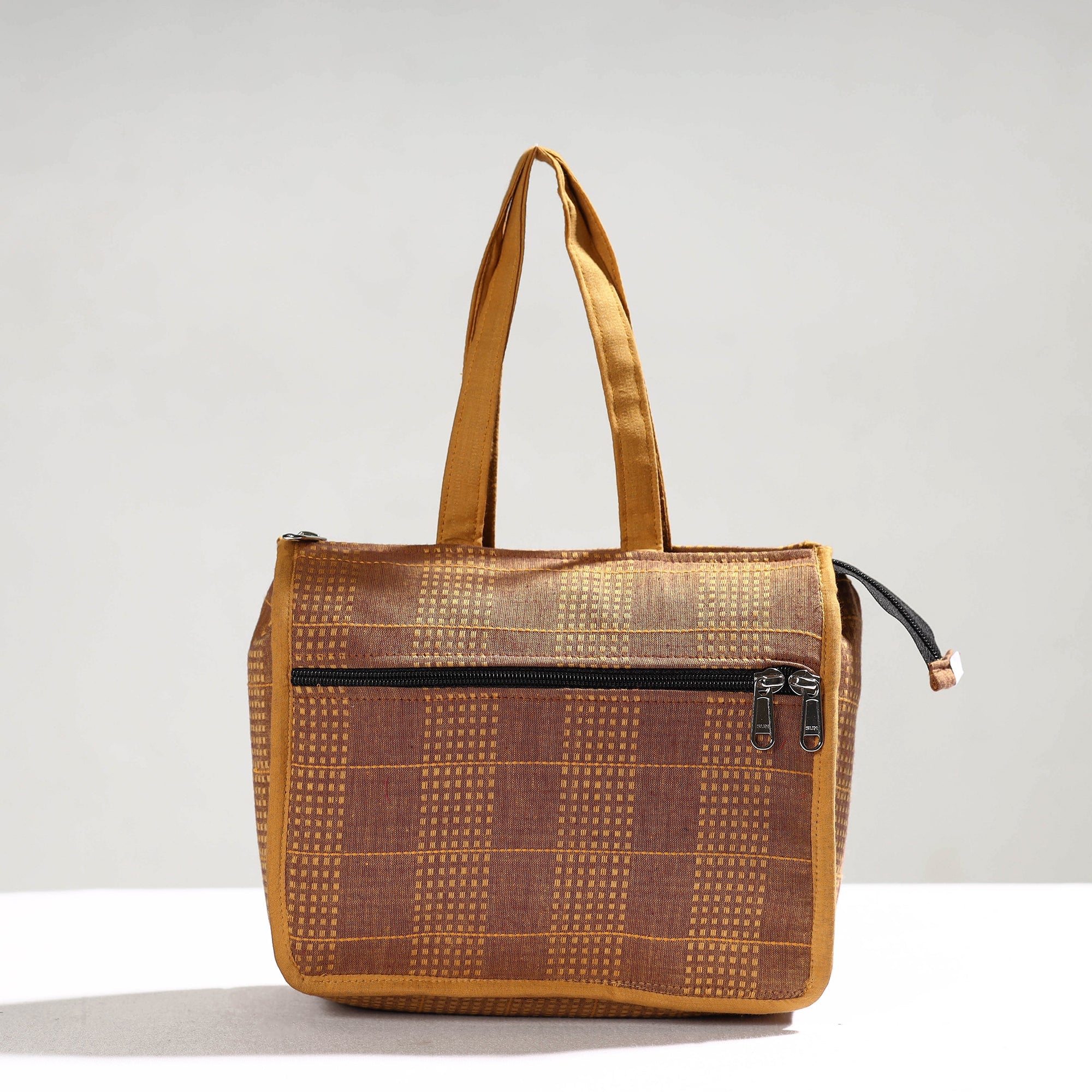 NOORI BAZAR Brown - Handcrafted Jacquard Cotton Hand Bag