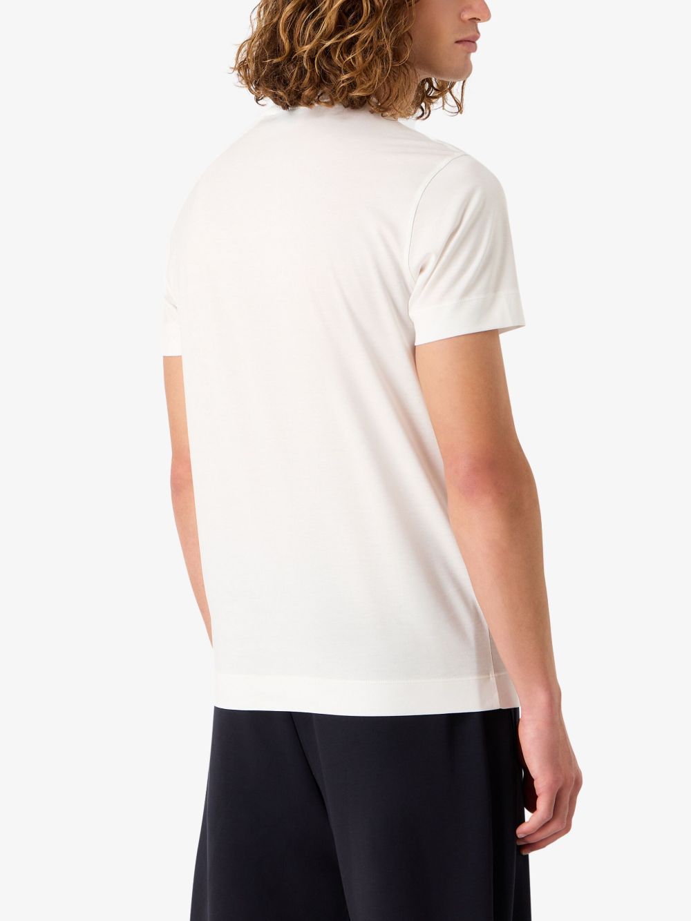 Emporio Armani Logo cotton blend t-shirt – 70% LYOCELL, 30% COTTON - view 2