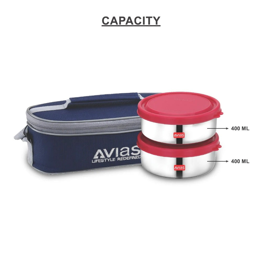 AVIAS Freshia Stainless Steel Tiffin Box with jacket (Horizontal) | Food Grade | Light Weight - view 5