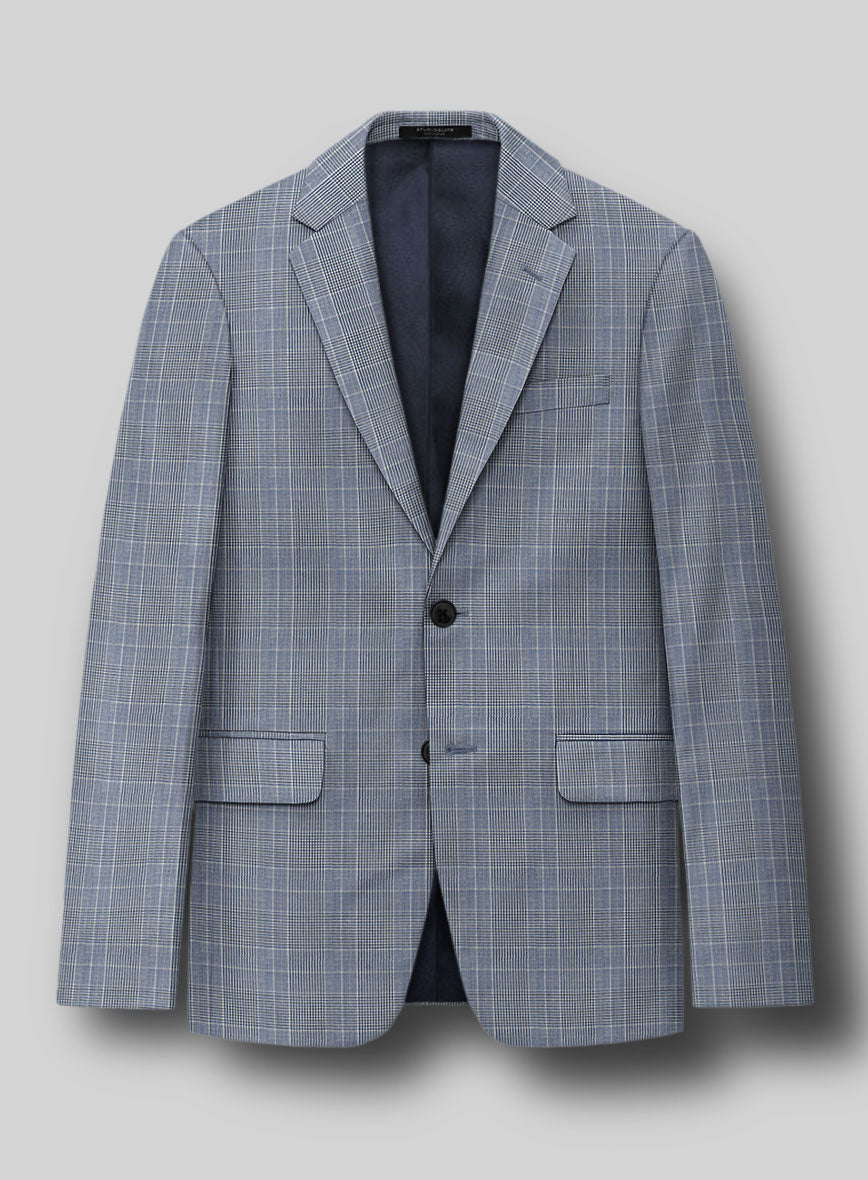 StudioSuits Napolean Canzo Glen Light Blue Wool Jacket