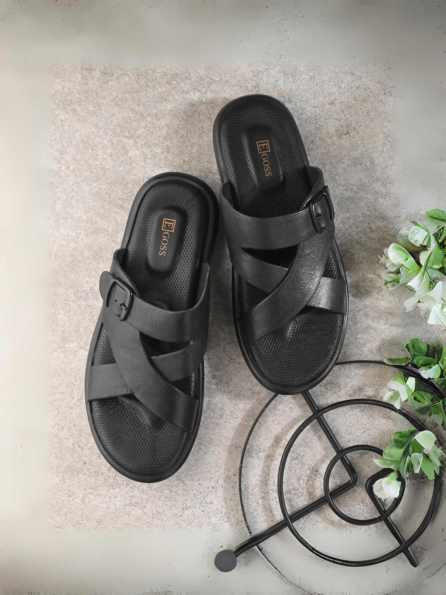 Egoss Shoes Egoss Leather Slippers For Men - view 2