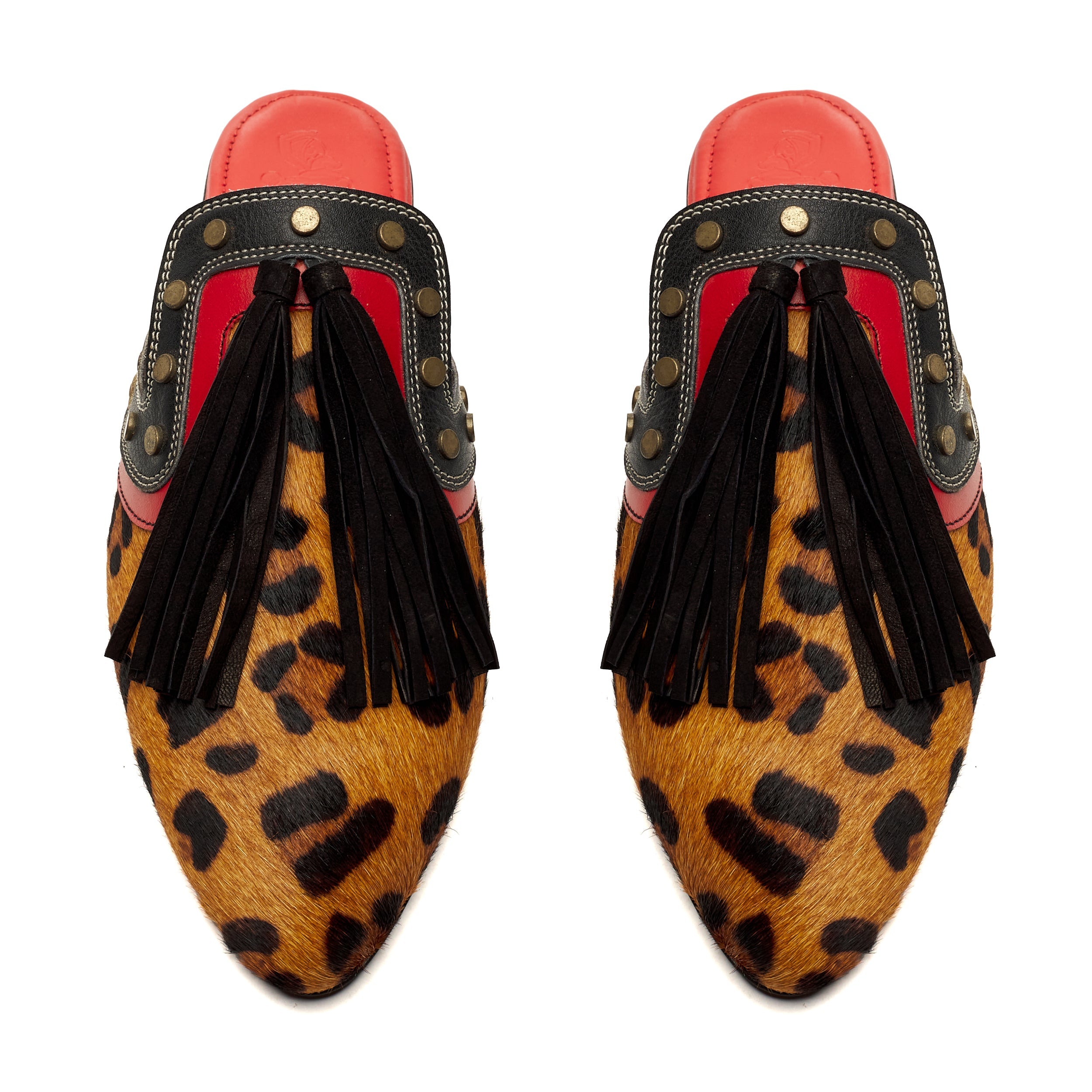 Banjaaran India Leopard Cone Mules Women