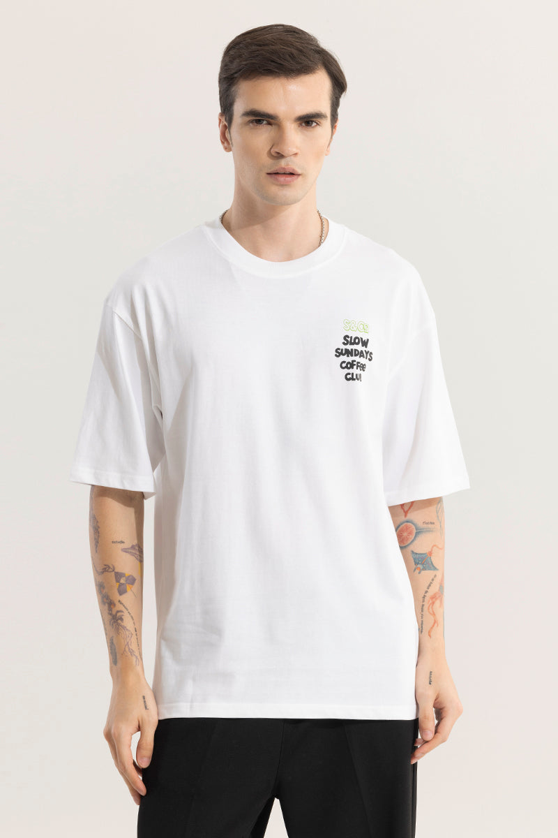 SNITCH Slow Sundays White Oversized T-Shirt - view 6
