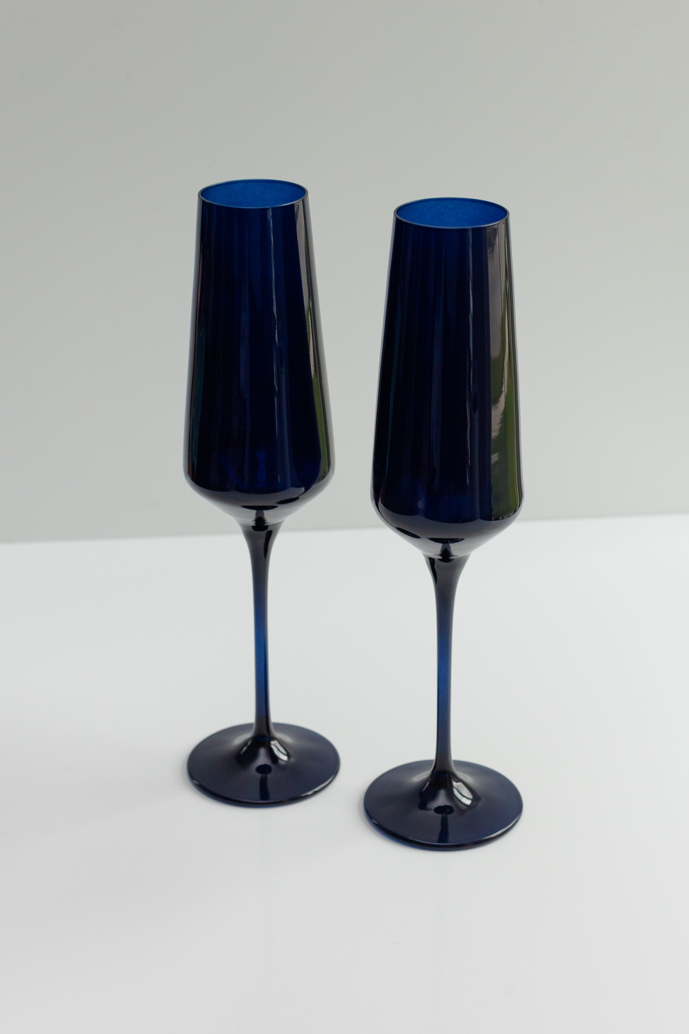 Estelle Colored Glass Estelle Colored Champagne Flute - Set of 2 {Midnight Blue} - view 2