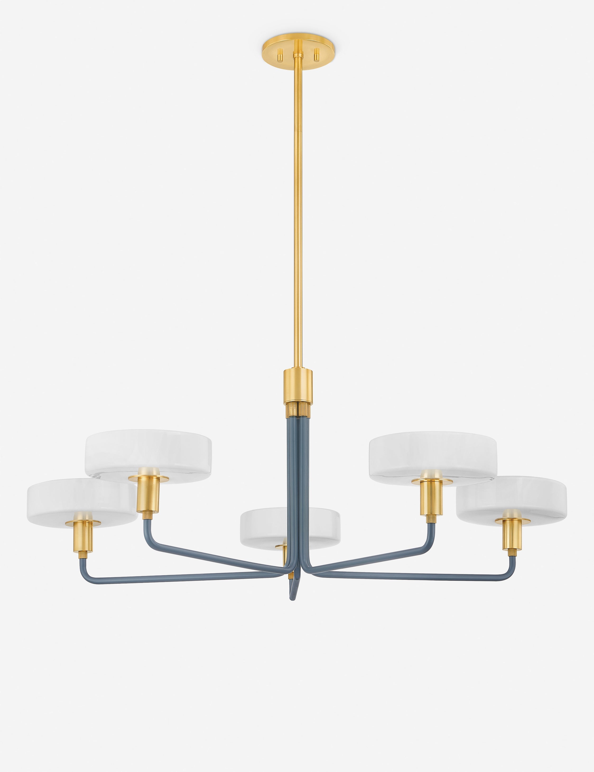 Lulu and Georgia Weese Chandelier – Blue and Brass