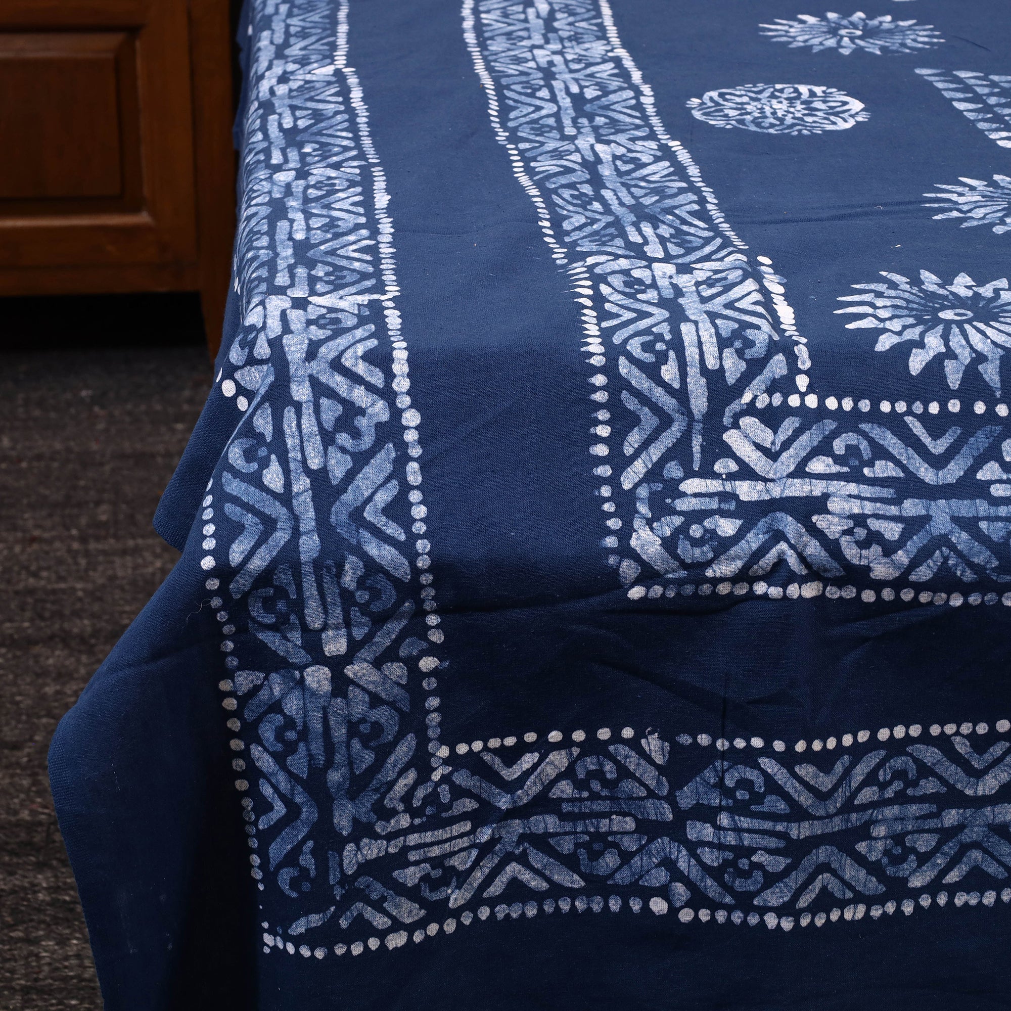 BATIK BY MD. SHARIFF Blue - Cotton Hand Batik Print Single Bedsheet (91 x 57 ) 30 - view 3
