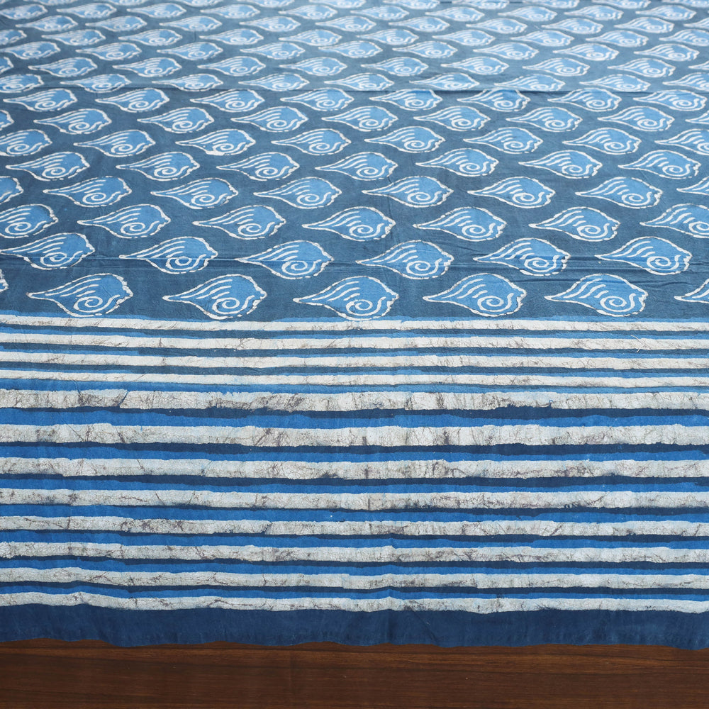BINDAAS UNLIMITED Blue - Block Art Print Cotton Double Bindaas Bed Sheet (110 x 93 in) - view 4