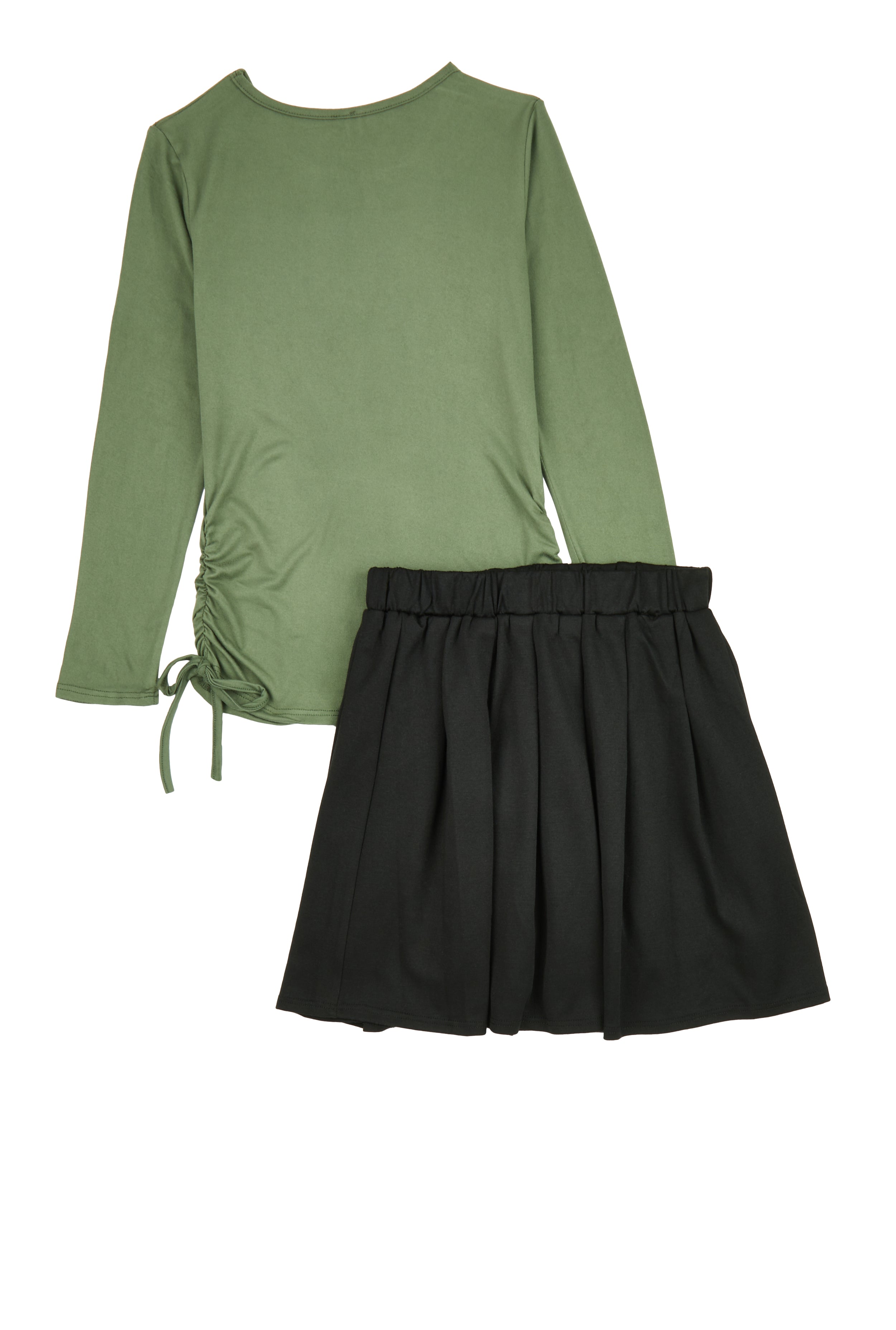 Rainbow Shops Girls Rhinestone Nope Not Today Top and Pleated Skirt - view 2
