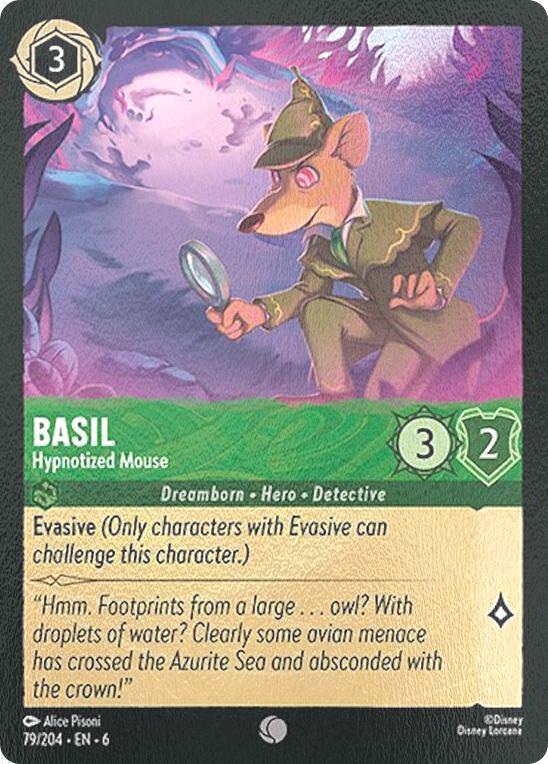 204 azurite sea – Lorcana Basil - Hypnotized Mouse - 79/204 [Azurite Sea] [Cold Foil]