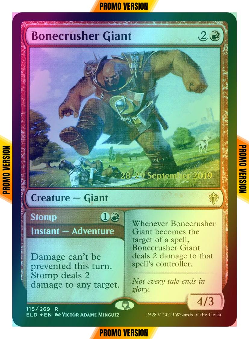 Bonecrusher giant stomp – Magic Bonecrusher Giant // Stomp [115s] [Throne of Eldraine Promos] [Foil]