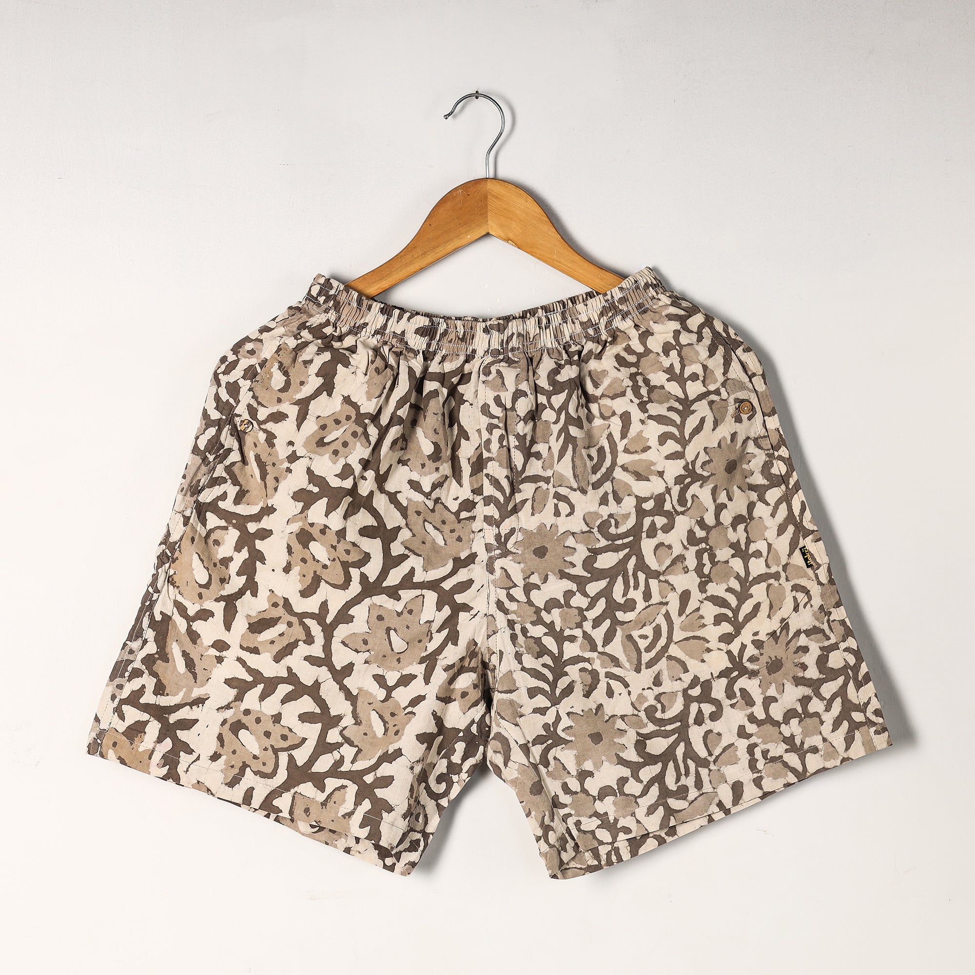 Unisex boxer shorts – ITOKRI CASUALS Brown - Bagru Block Printed Cotton Unisex Boxer/Shorts