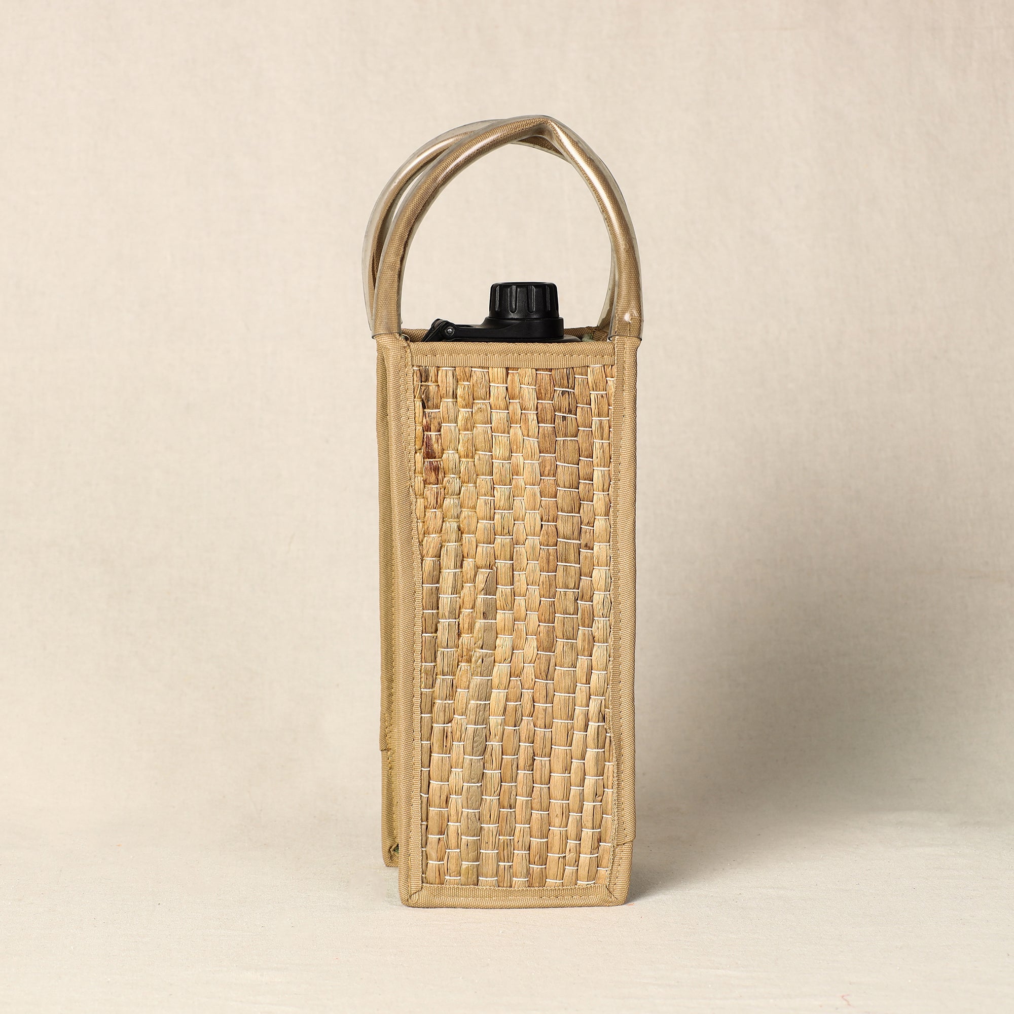 ITOKRI CRAFTS INITIATIVE Beige - Handmade Organic Water Hyacinth Bottle Bag from Assam - view 2