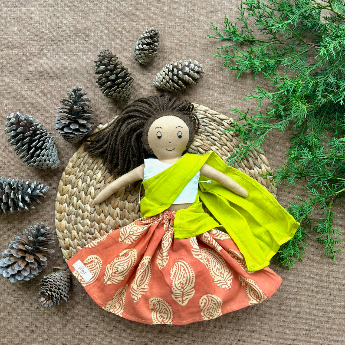 THE GOOD DOLLS The Good Gift Single Doll Jyotsna Cotton Fabric Toy