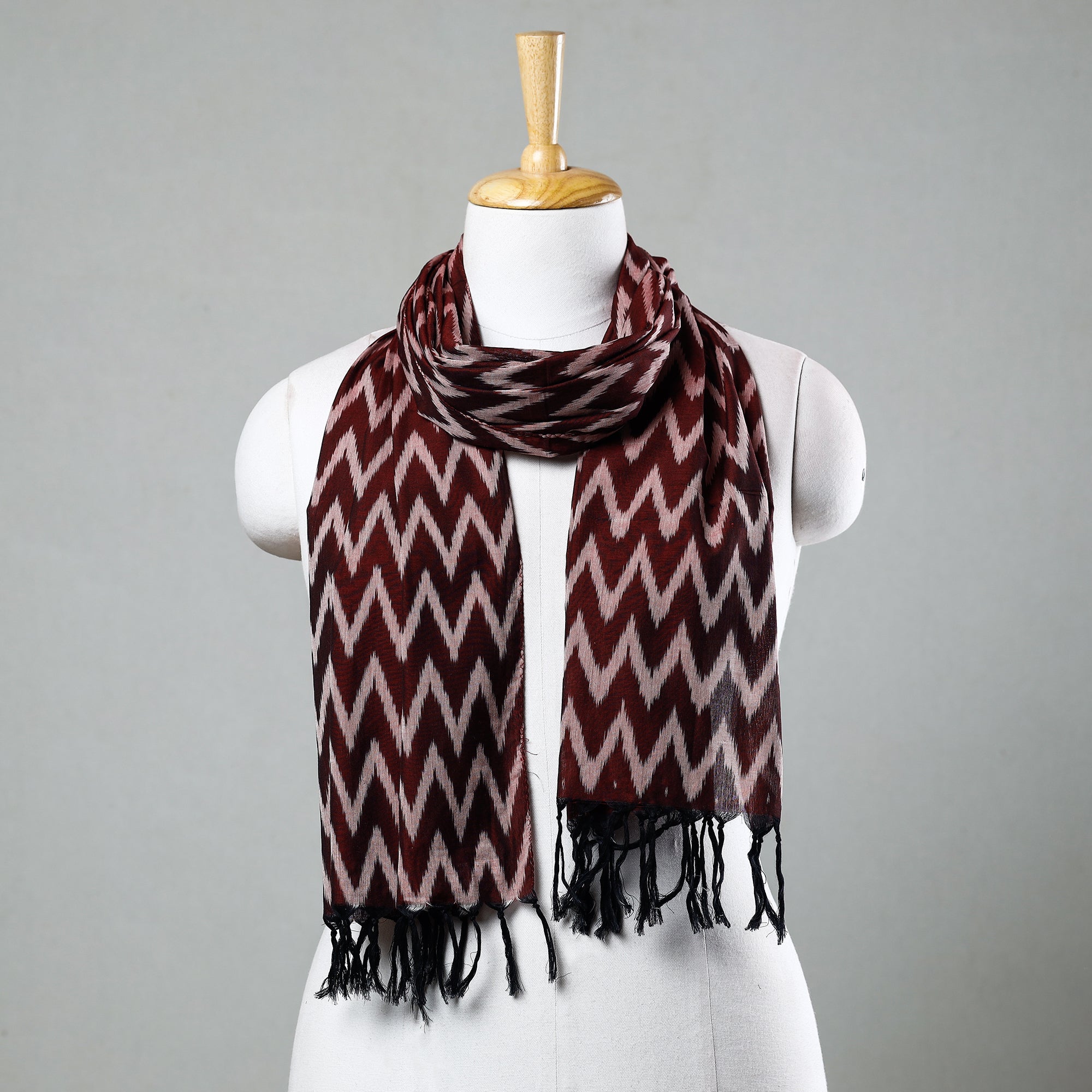 SOUTH KARGHA Brown - Handloom Mercerized Cotton Pochampally Ikat Stole
