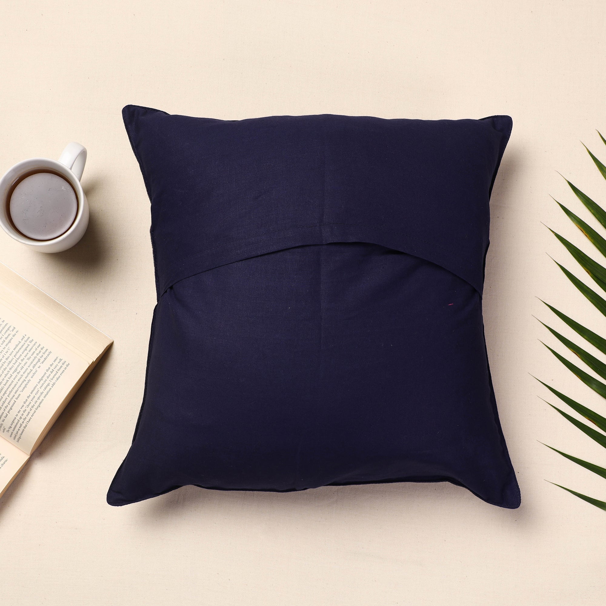 BANARASI BY MAQBUL HASAN Blue - Banarasi Handwoven Silk Zari Cushion Cover (16 x 16 in) - view 3