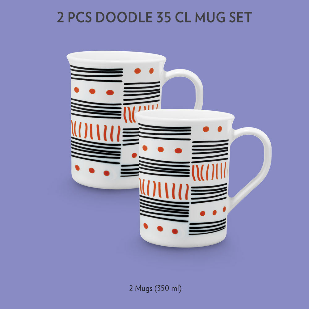 My Borosil Larah by Borosil Doodle Mug Set - view 3