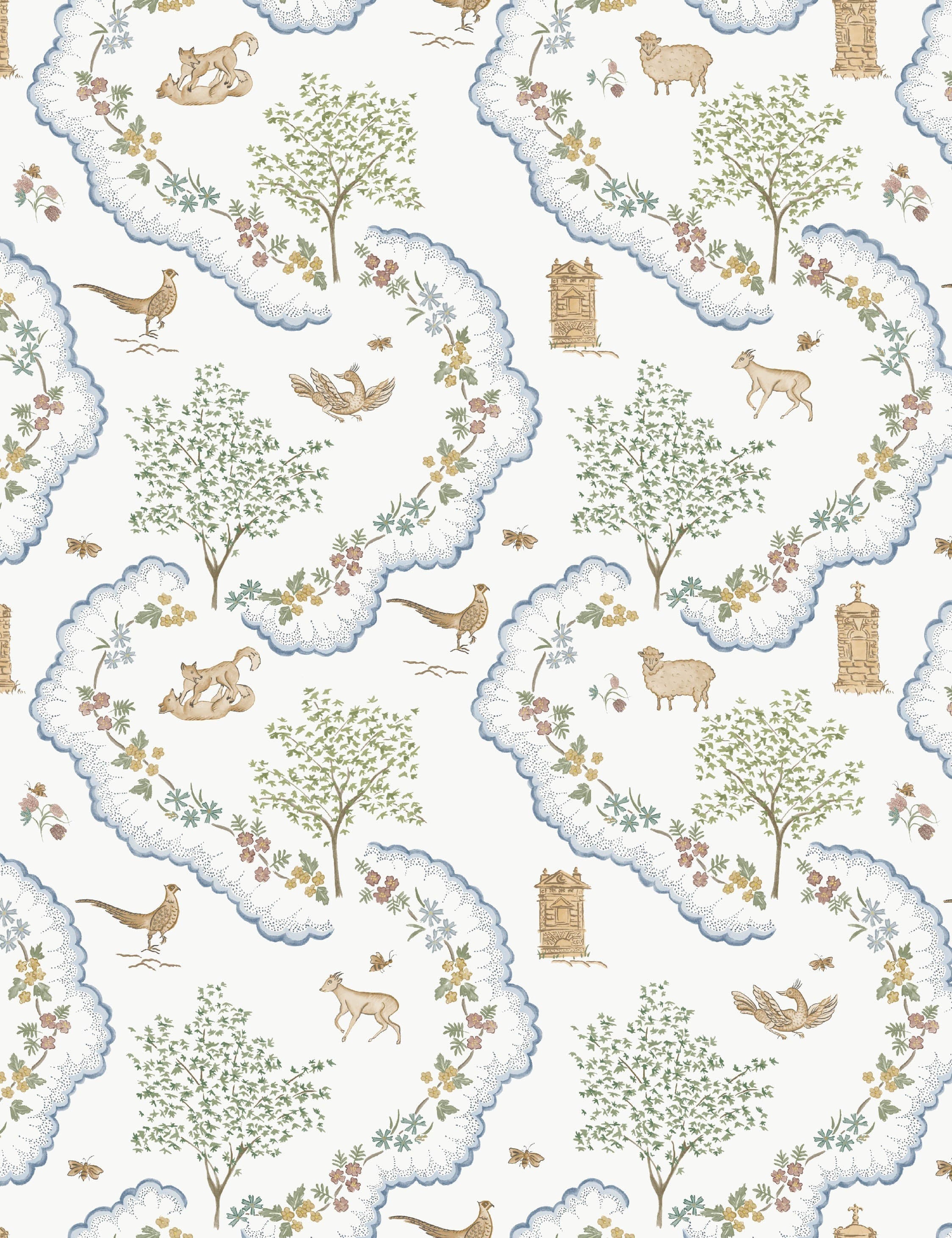 Lulu and Georgia Wildflower Meadow Wallpaper by Sanderson - view 6