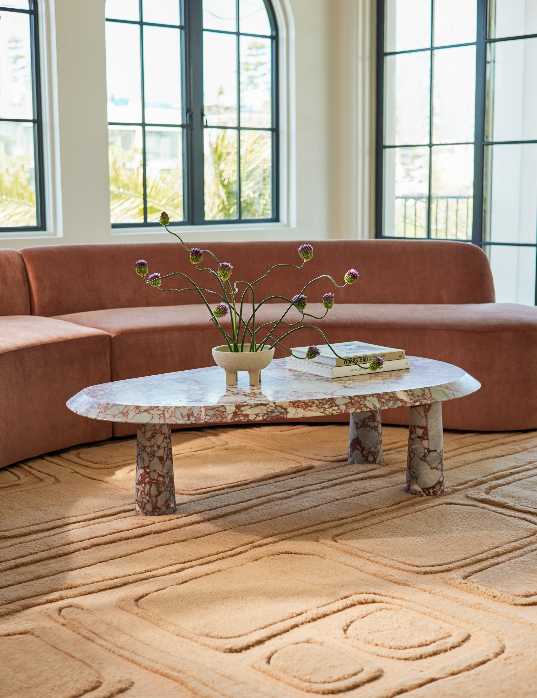 Lulu and Georgia Rodolfo Marble Coffee Table – Red Marble - view 2