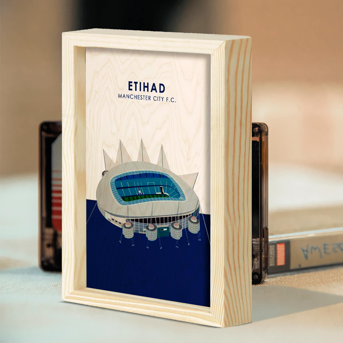Bigsmall_cc Manchester City Etihad Stadium Wooden Wall Art - view 2