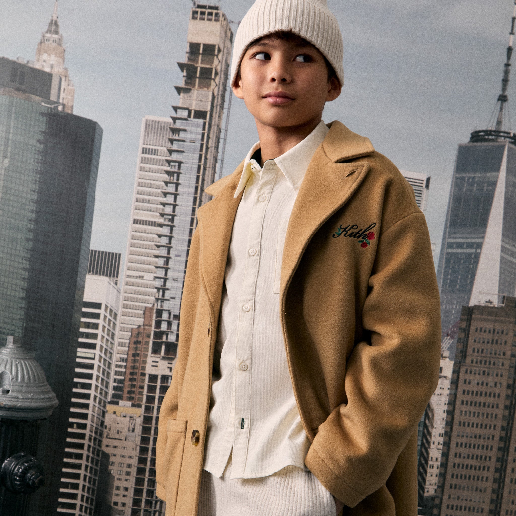 Kith Kids Novelty Wool Coat - Teak - view 2