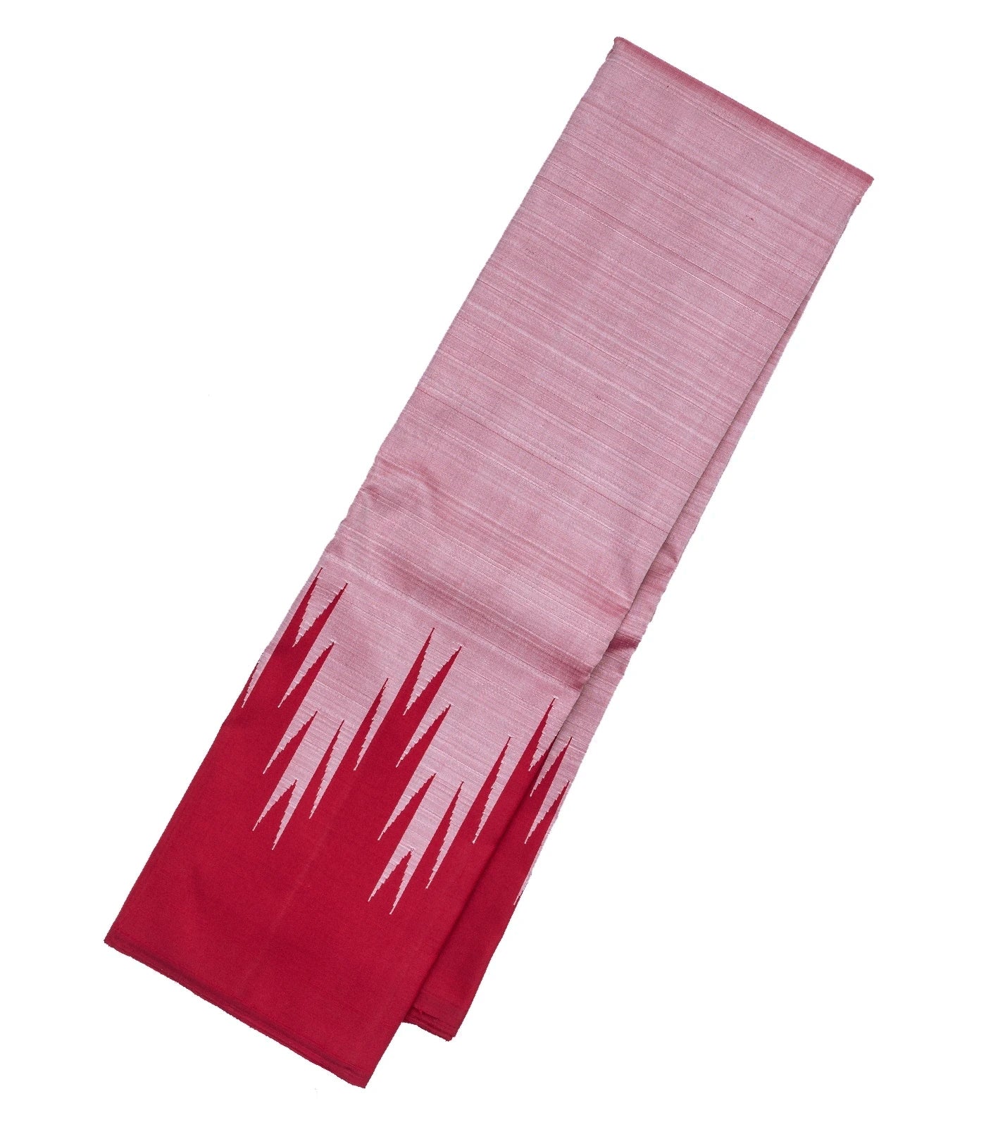 RmKV Dusty Pink Handloom Kanchipuram Korvai Silk Saree With Crimson Border