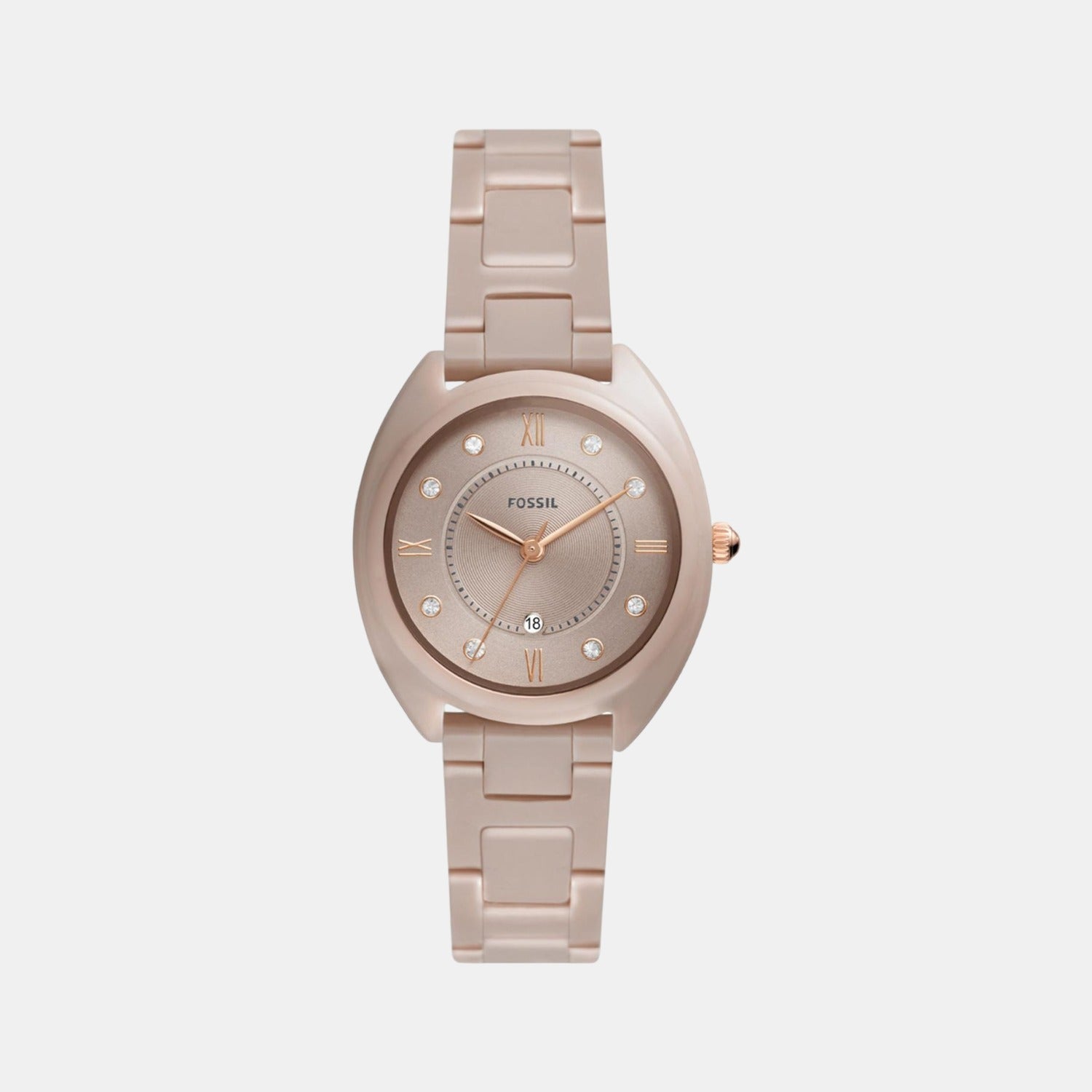 Fossil Gabby Women Quartz Salted Caramel Dial Chronograph Ceramic Watch CE1110